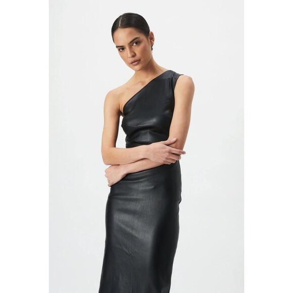 New Bardot Oriella Revolve Vegan Leather Dress in Black Size Small - Picture 10 of 16